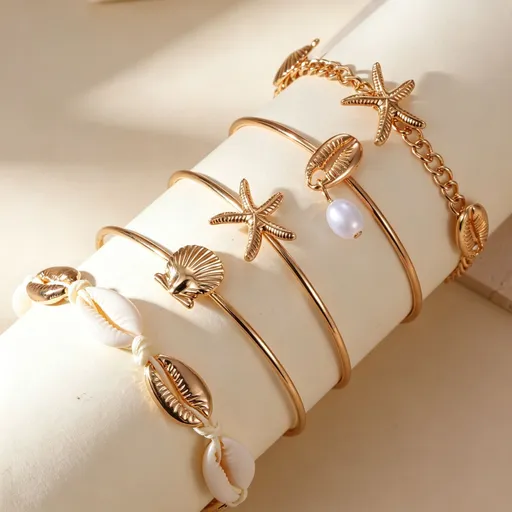 Trendy Irregular Bracelet Set Women Layered Bangle Set Hand Jewelry h920 Nice Christmas Present