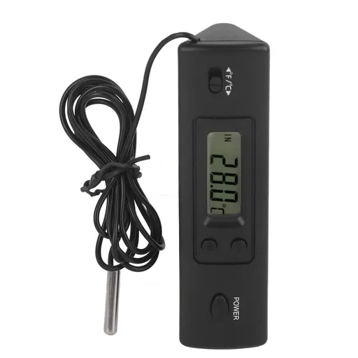 Electronic LCD Digital Temperature Meter Thermometer Probe Sensor Wired for Refrigerator Compact High Accuracy Black