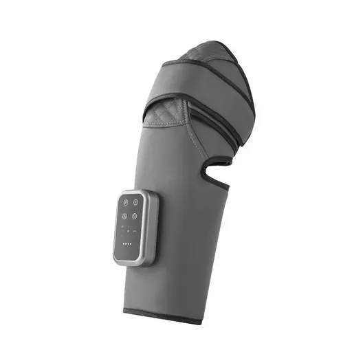 Dark Grey Airbag Leg Massager with 3 Intensities and 3 Graphene Heat Modes - Rechargeable Calf and Knee Extended Wrap, Touch Display, 3 Adjustable Strap for Single Leg Wrap-around Fastening