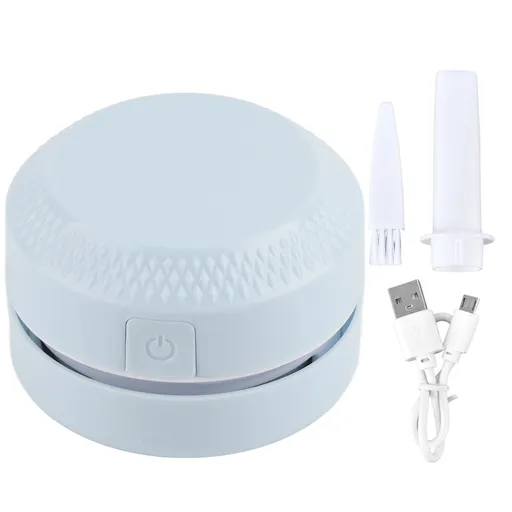 Desktop Dust Collector Table Dust Cleaner USB Charging Portable Mini Dust Catcher for Office HouseholdBlue