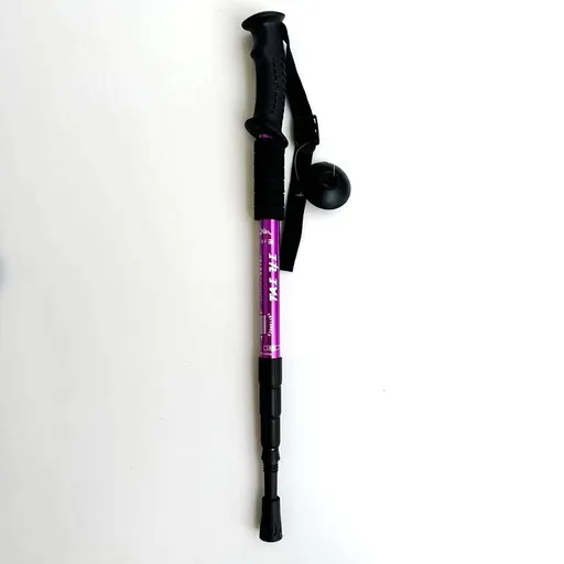 Purple 2-Pack Lightweight Trekking Poles | 4-Section Adjustable 52-110cm Walking Sticks | Anti-Shock High-Strength Aluminum Alloy Hiking Poles
