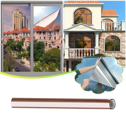 One Way Window Film Heat Insulation Static Cling Glass Tint for Home Office, Blocks 95% Infrared and 85% UV Rays, DIY Installation Kit Included