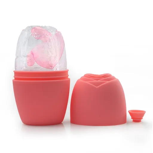 Reusable Ice Mold for Face, Ice for Face to Tighten Skin, Silicone Ice Holder for Face, Icing Skincare Gift for Women (Pink)