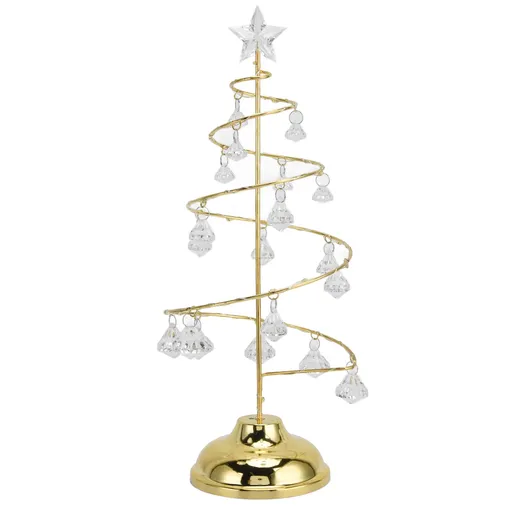 Christmas Tree Crystal Table Light LED Christmas Tree Table Lamp for Bedroom Bathroom Stair Warm Gold