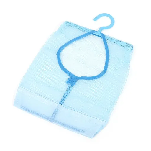 Hanging Mesh Storage Bag, Space Saving Hanging Mesh Storage Bag for Clothes Cosmetics Shampoo Shower Gel (Blue)