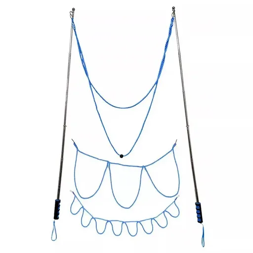 Double Pole Bubble Rope for Giant Bubble Show Outdoor Party Fun Activity - Blue
