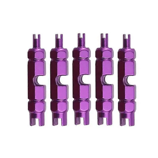 5pcs Multi-purpose Bicycle Valve Core Removal Wrench - Purple