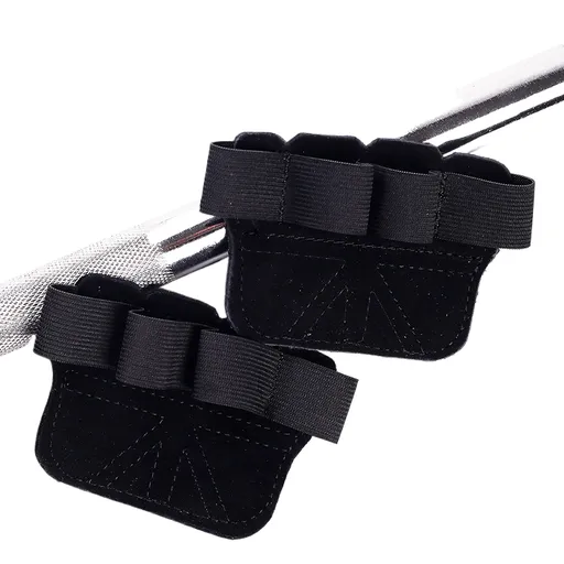 Fingerless Gym Gloves for Men & Women, Breathable Anti-Slip Workout Gloves with Enhanced Grip & Palm Protection - Black