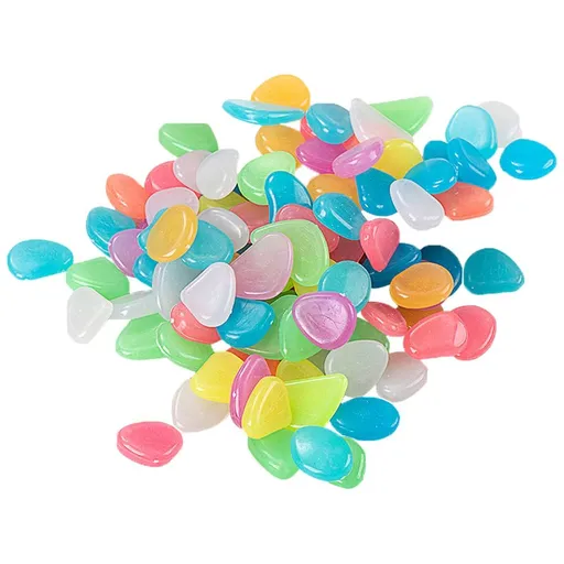 100pcs Glowing Pebbles Luminous Stone for Garden Pebbles Gravel Garden Pathway Yard Aquarium Fish Tank Decoration