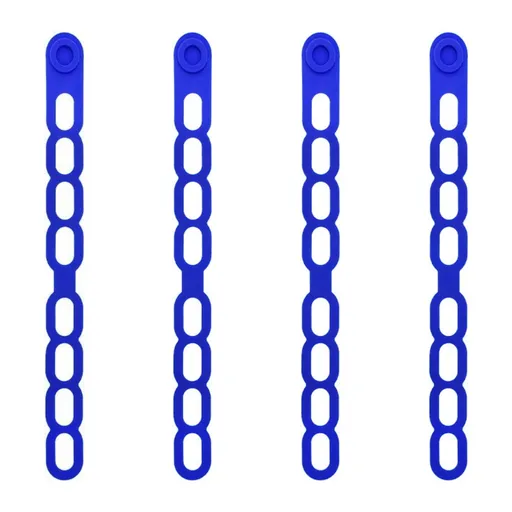 4 Pcs Silicone Latch Strap Tie for Slow Cooker Lid Lunch Box Bundling Organizing Black Blue