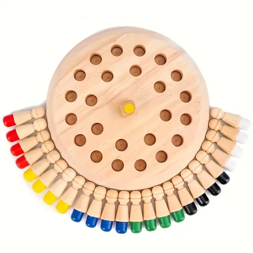 A Set of Wooden Memory Matching Game, a Portable Family Strategy Board Game, Perfect for Holiday Gifts And Brain Training Memory Chess Puzzle Game
