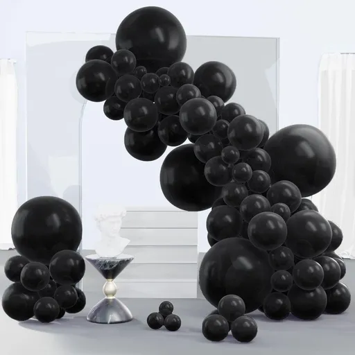 140 Pcs Black Balloons Different Sizes, Black Balloons Arch Kit Garland for Wedding Baby Shower Birthday Party Decorations