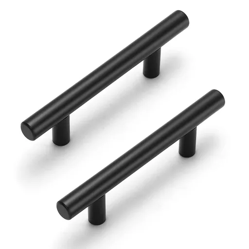 2 Pack | Cabinet Pulls Matte Black Stainless Steel Kitchen Drawer Pulls Cabinet Handles Hole Center