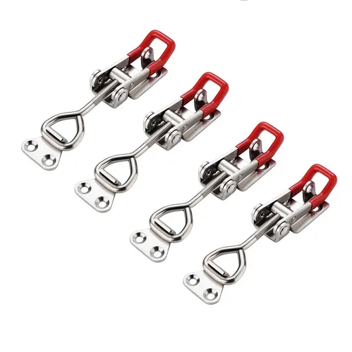 4 Pack Heavy Duty 4002 Toggle Latch Clamp, Adjustable Toggle Clamp Latch with Lock Hole,Holding Capacity Pull Latch