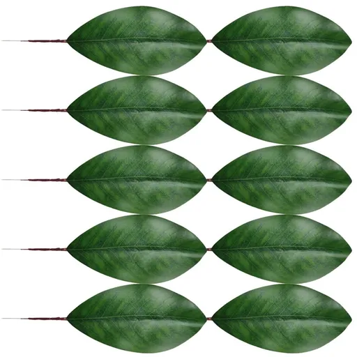 Artificial Green Magnolia Leaves 10Pcs Realistic Home Decoration