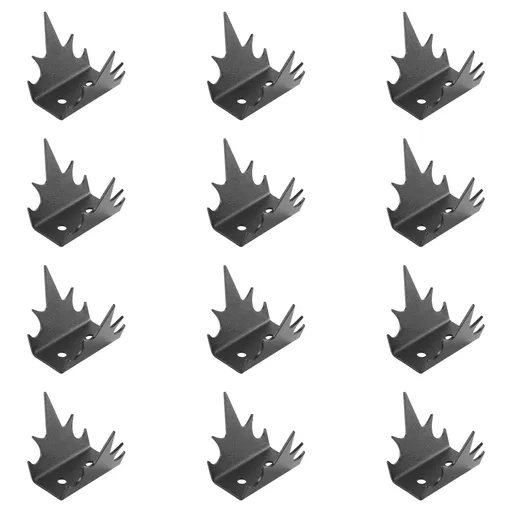 Intruder Deterrent Wall Spikes (12 pc) - Security Fence Spikes, Anti-Climb Hardware, Bird Repellent, Home Security Improvement, Stop Thief, Screw Mount, Wall Decoration