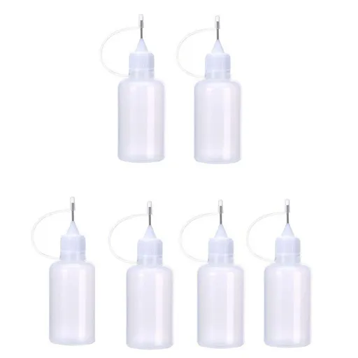 6Pcs 30ml Needle Tip Glue Bottle DIY Paper Art Quilling Tool Bottle Needle Bottle Applicator