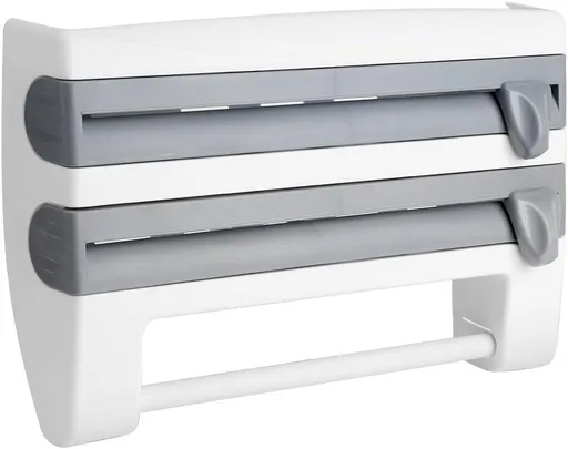 Foil Cutter with Wall Holder for Plastic and Aluminum Foil, 39x10x24cm, Gray