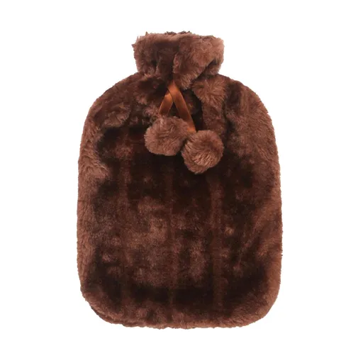 Large Hot Water Bottle with Cover, Premium Natural Rubber Hot Water Bag, Soft Fleece Cover for Pain Relief, Back, Neck