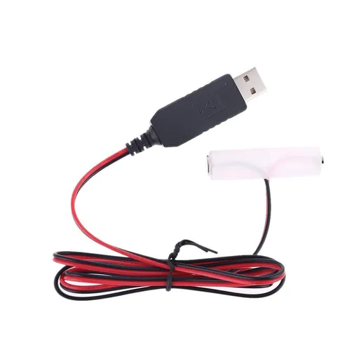 AA Battery Eliminator Power Supply Adapter, 2m USB Power Supply Cable,1.5V - 6V, Eliminator USB Power Supply