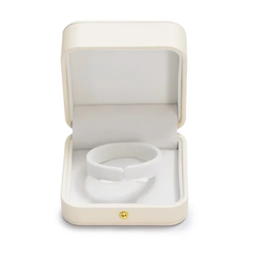 Premium Leather Bracelet Bangle Box Jewelry Gift Case white Interior Bracelet Storage Holder(White)