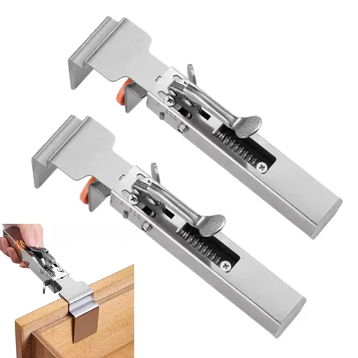 Drawer Front Installation Clamps, 2 Pack Adjustable Drawer Fixing Clamp Stainless Steel, Drawer Front Clamps, Installation Tools for Drawer Cabinet, Quick & Easy Installation of Drawer Fronts