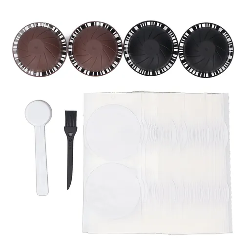 100PCS Aluminum Foil Lids Seals with 4 Reusable Coffee Capsules Plastic Refillable Coffee Pods Sticker Covers for Vertuoline Machine