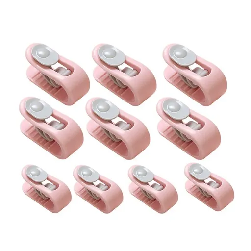 10/20pcs Quilt Retainer Cover Clips Invisible Needle-Free Thumb Buckle Bedding - Pink-10pcs