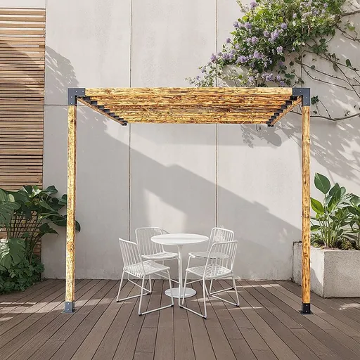 DIY Pergola Kit – Single Wall with Top Rafters Set with Brackets