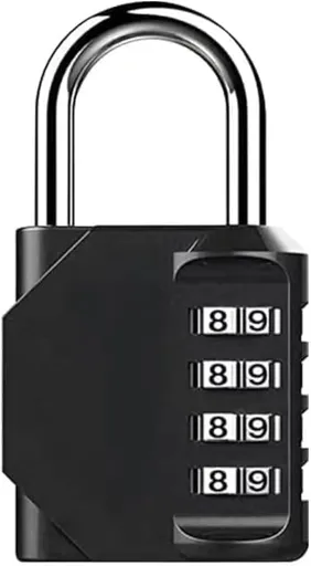 4-Digit Combination Lock with Long Shackle for Cabinets Fences Toolboxes Suitcases, 1.5\