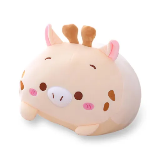 8 inch Cute Deer Plush Stuffed Animal Cylindrical Body Pillow,Super Soft Cartoon Hugging Toy Gifts for Bedding, Kids Sleeping