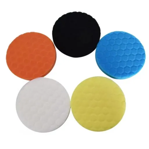 5 Pieces 12.7 cm Car Polishing Pad Set, Foam and Wool Buffing Pads for Waxing, Compounding, Finishing and Paint Correction, Assorted Colours