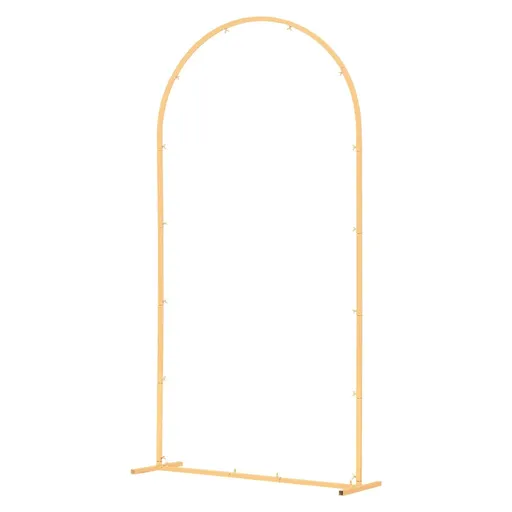 Arch Backdrop Stand, 2 x 1 m, Stable Structure, Easy Assembly, 1 Set Gold Metal Arch Backdrop Stand for Wedding
