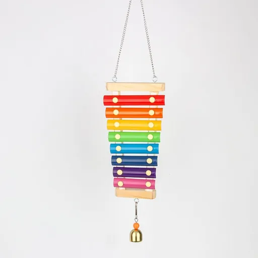 Large Parrot Toys Large Bird Suspensible Xylophone Toy, Toys with Grinding Stone for Large, Medium Birds African Grey Cockatoos