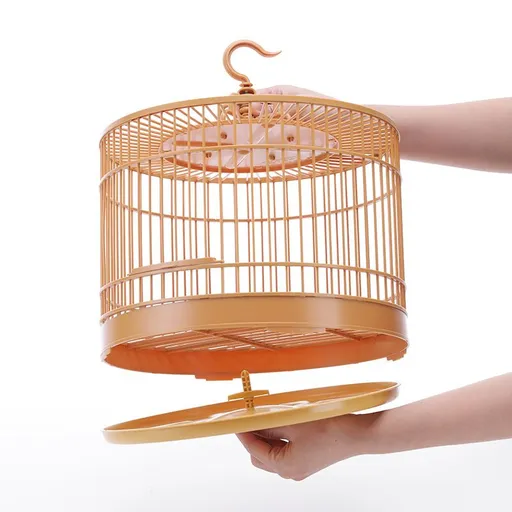 DIY Retro Round Bird Cage DIY Easy to Assemble, Breathable Parrot Cage, Bird Carrier Round Travel Cage for Small Birds