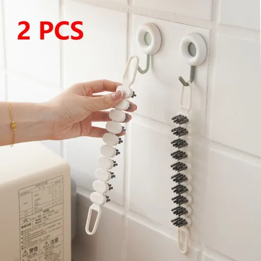 2‑Piece Flexible Gap Cleaning Brush Multi‑Purpose Soft Bristle Brush for Kitchen Bathroom Faucet