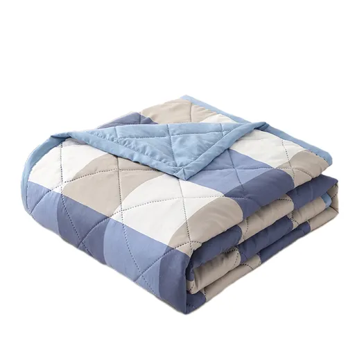 Reversible Patchwork Quilts Queen Size, 78.74x59.05in Lightweight Plaid Bedspreads Coverlets Quilt Bedding Blanket for All Seasons Blue