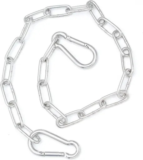 Biaungdo 20 Inch Gate Chain Lock, Chain Link Lock Fence Gate Latch with Carabiner, Stainless Steel Chain Link Gate Lock for Outdoor Fence, Livestock Gate, Yard