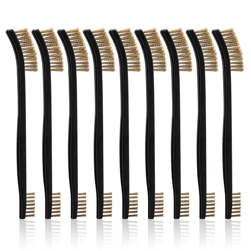 Scratch Brush Set for Gun Cleaning, Double-Ended Wire Bristle Brushes 9 Packs, All Purpose Gun Cleaner Kit, Handy Brass Scrub for Cleaning Welding Slag/Paint/Rust/Dirt