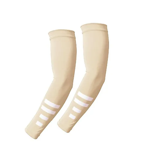 UV Protection Arm Sleeves with Reflective Strips, Breathable Cooling Sun Sleeves for Driving Cycling Running-Nude