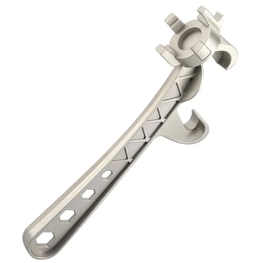 3-in-1 Aluminum Bung Wrench, 9.6in Upgraded 5 Gallon Bucket Opener Tool for 5-55 Gal Drums, Non-Sparking Heavy Duty Tool for Home & Industrial Use (Silver)