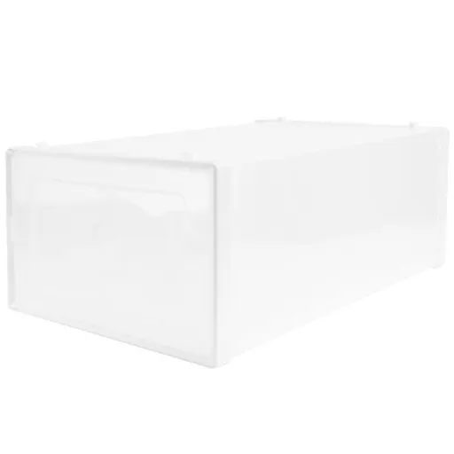 1Pc Transparent White Clamshell Shoes Storage Box for Household Shoe Organizer