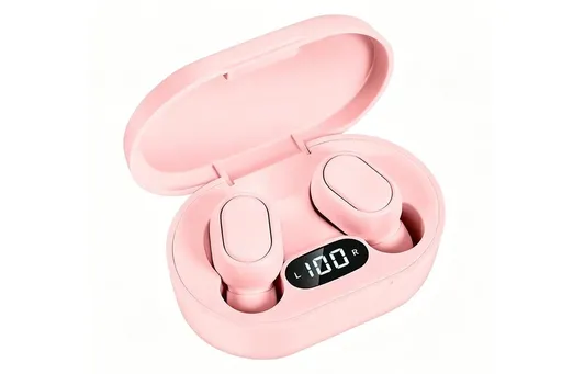 Bluetooth 5.1 Wireless Earbuds with LED Display IPX4 Waterproof Headphones-Pink
