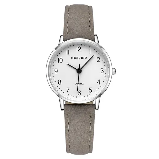 MREURIO Men's Quartz Watch 38mm Mineral Glass Women's gray belt