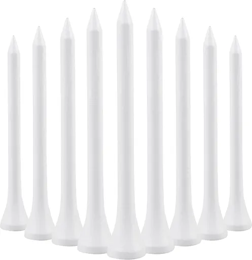 Wooden golf tee - 70 mm - White - 100 pieces