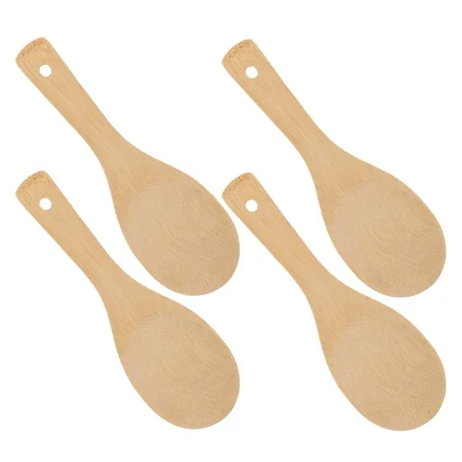 4Pcs Bamboo Rice Paddle Safe Material Ideal for Stirfrying and Frying