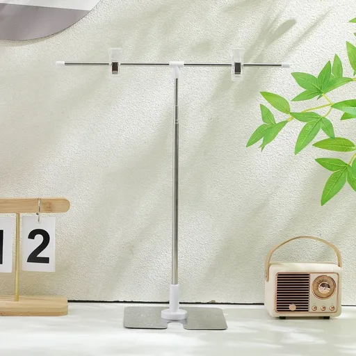 2-Pack White Stainless Steel Display Pedestal Stands for Business Signage and Retail Displays