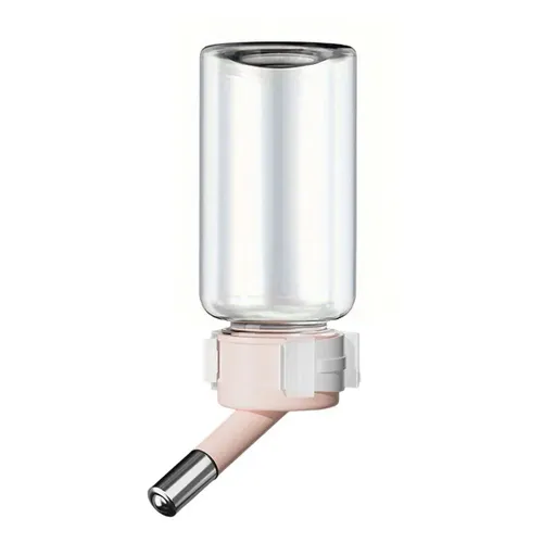 Pet Water Bottle for Hamster Guinea Pig Rabbit Vacuum Drinking Feeder Kettle - 120ml-Pink