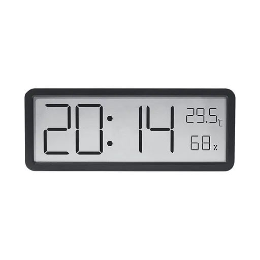 Digital Wall Clocks Battery Operated,Modern Wall Clocks for Living Room Decor, Simple Digital Wall Clock with Temperature/Date/Time, Small Desk Clock for Bedroom Office(Black)