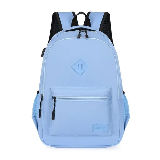 Casual School Backpack with USB Charging Port, Water Resistant Daypack for Uni Students & Daily Commute-blue